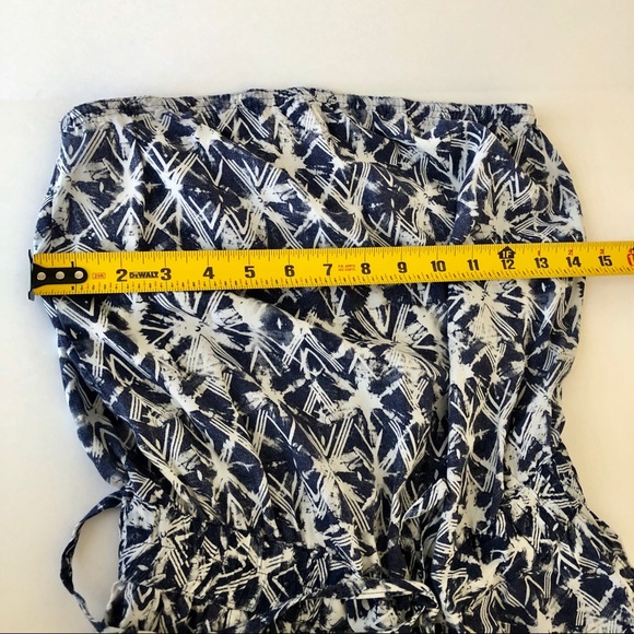 Mudd strapless printed blue and white casual jumpsuit small - Picture 6 of 13